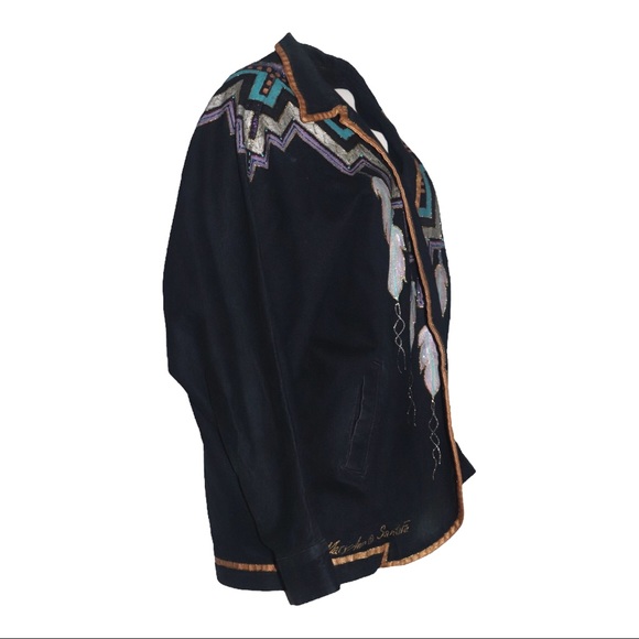 Mary Ann Nibbelink Sundance Vintage Handpainted Denim Jacket Medium Southwest - Picture 4 of 14